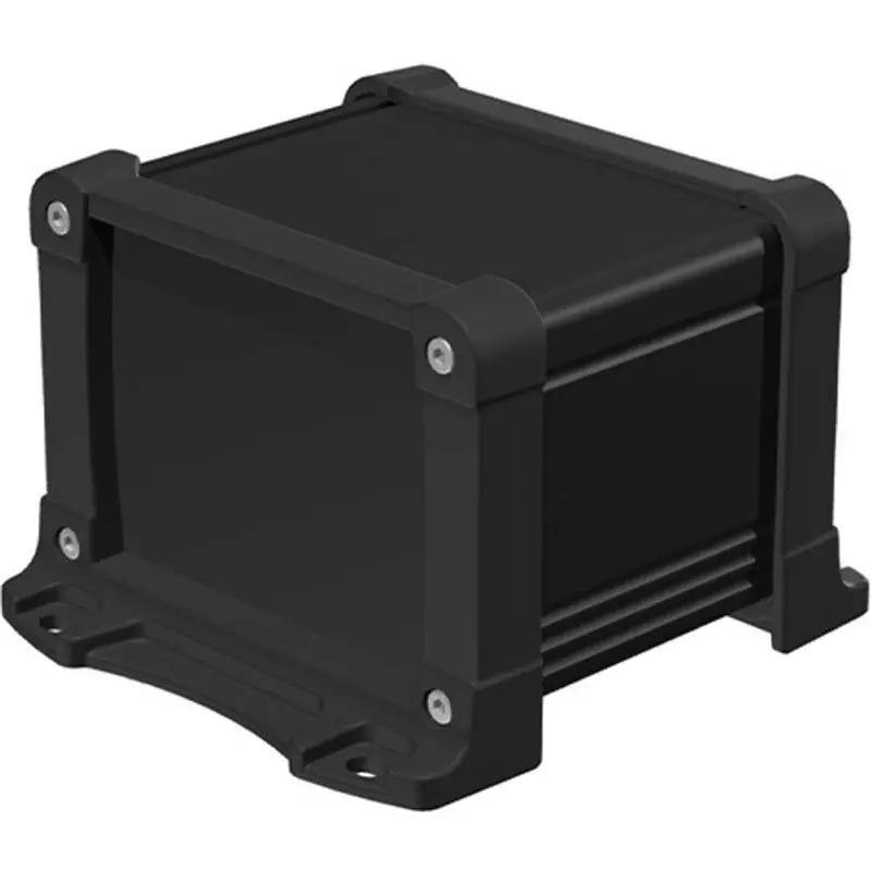 TAKACHI EXPF Series Aluminum Case with Flange Foot 86x64x70 mm Black, EXPF9-6-7BB
