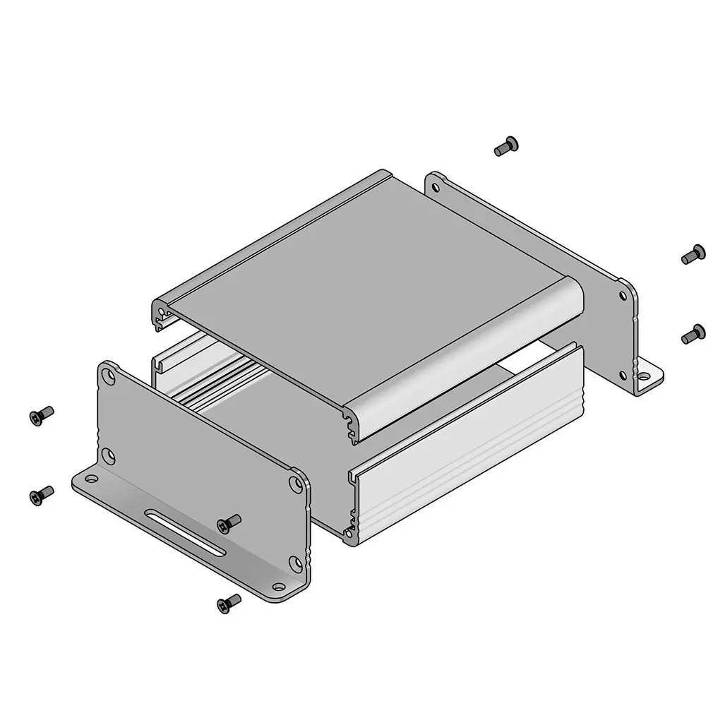 TAKACHI EXF Series Aluminum Extrusion Case with Flanged Feet 141x38x97 mm, EXF14-4-10SS