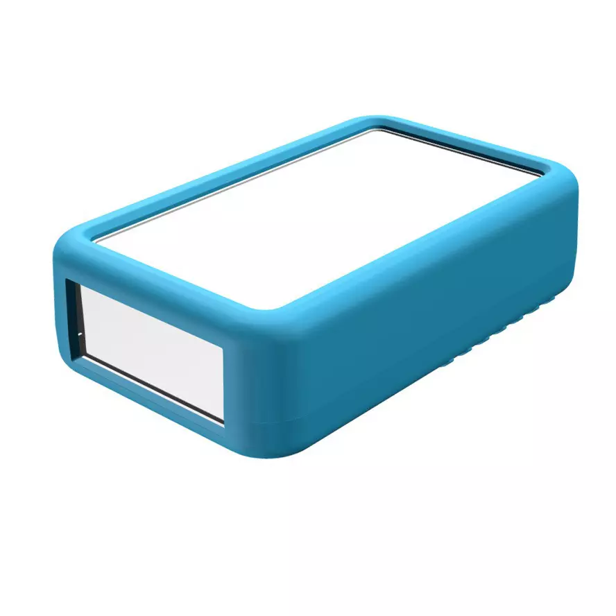 TAKACHI LCS Series Plastic Handheld Enclosure with Silicone Cover 120x74x32.5 mm Off-White / Blue, LCS115H-F3-WB