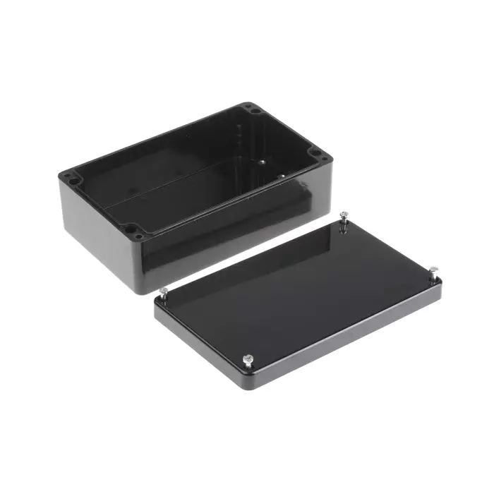 RS PRO Black PET Enclosure, IP66, Black Lid, 260 x 160 x 90 mm Model No 9188847