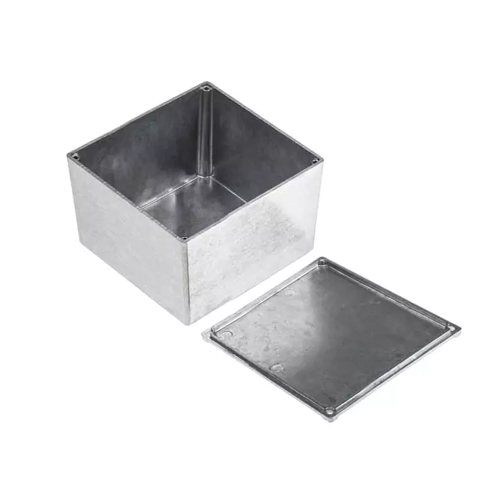 RS PRO Silver Die Cast Aluminium Enclosure, IP54, IP65, IP66, Silver Lid, 50 x 50 x 31mm Model No 1610936
