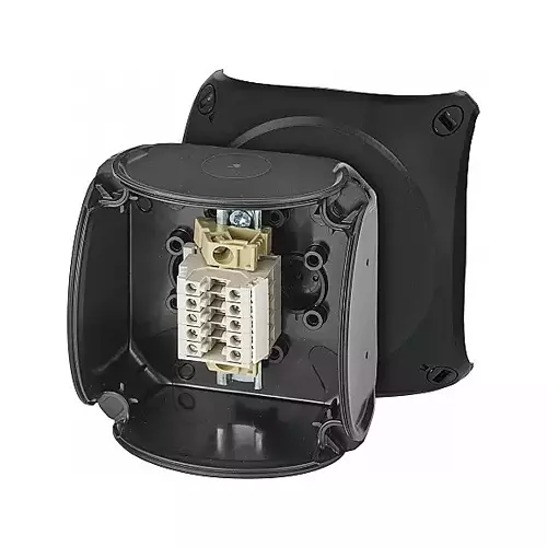 Hensel Cable Junction Box 93x93x62 mm Cable Size 0.5 - 4 sq.mm Black, RX0205T