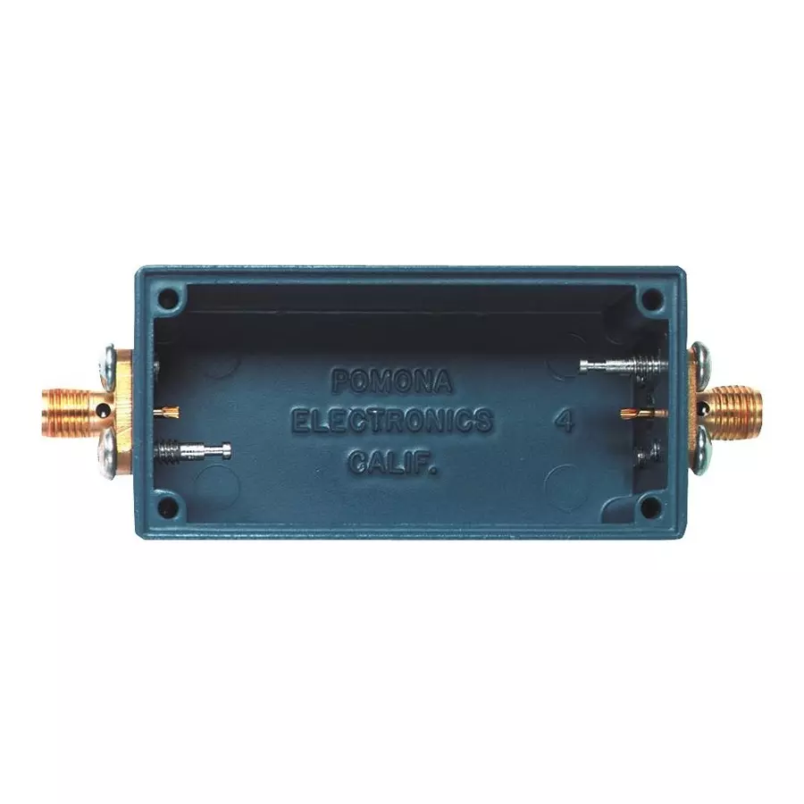 POMONA Shld Box W/ Ext Sma Conn, Alum, Blue, 2399.