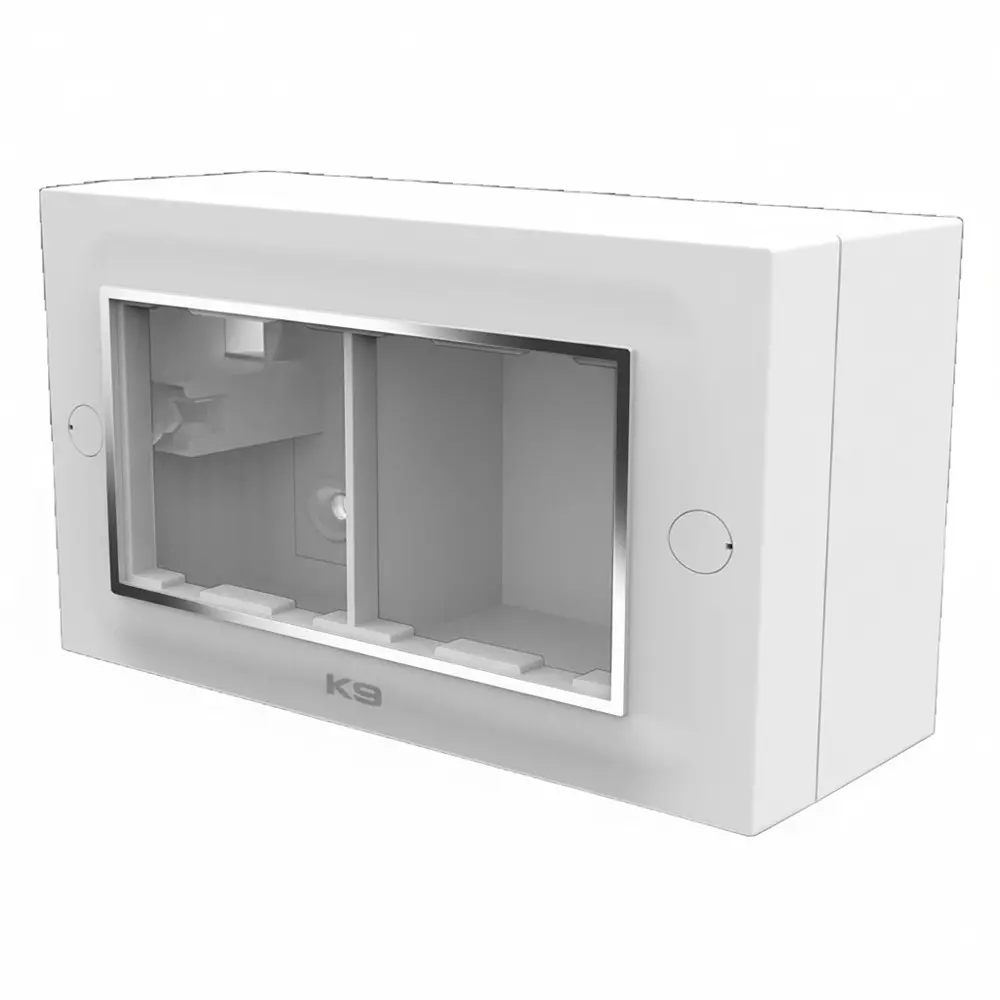 K9 Euro Vivo Chrome Gang Box 4 Module White, 9194 (Pack of 10)