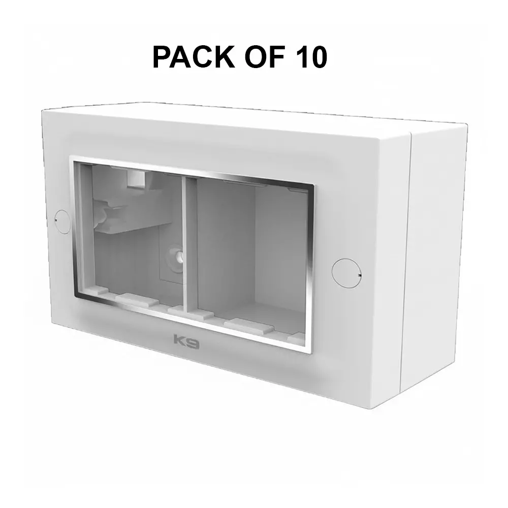 K9 Euro Vivo Chrome Gang Box 4 Module White, 9194 (Pack of 10)