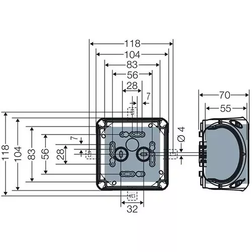 Hensel Cable Junction Box with Terminal 1.5-4 sq.mm Black IP66 Protection 104x104x70 mm, DK0404B (Pack of 5 Pcs)