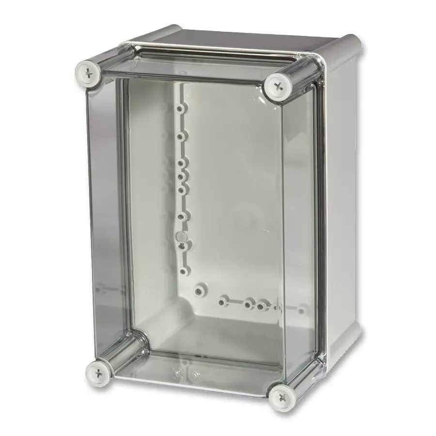 FIBOX Enclosure, Pc, Gry, Clr Lid, 280X190X180, PC 2819 18 T ENCLOSURE