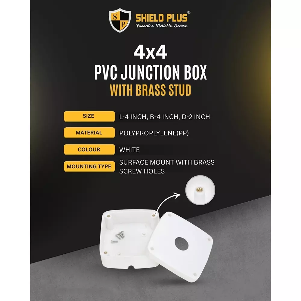 shield-plus-pvc-junction-box-surface-mount-4x4x2-inch-white-with-brass-stud-pack-of-320-pcs