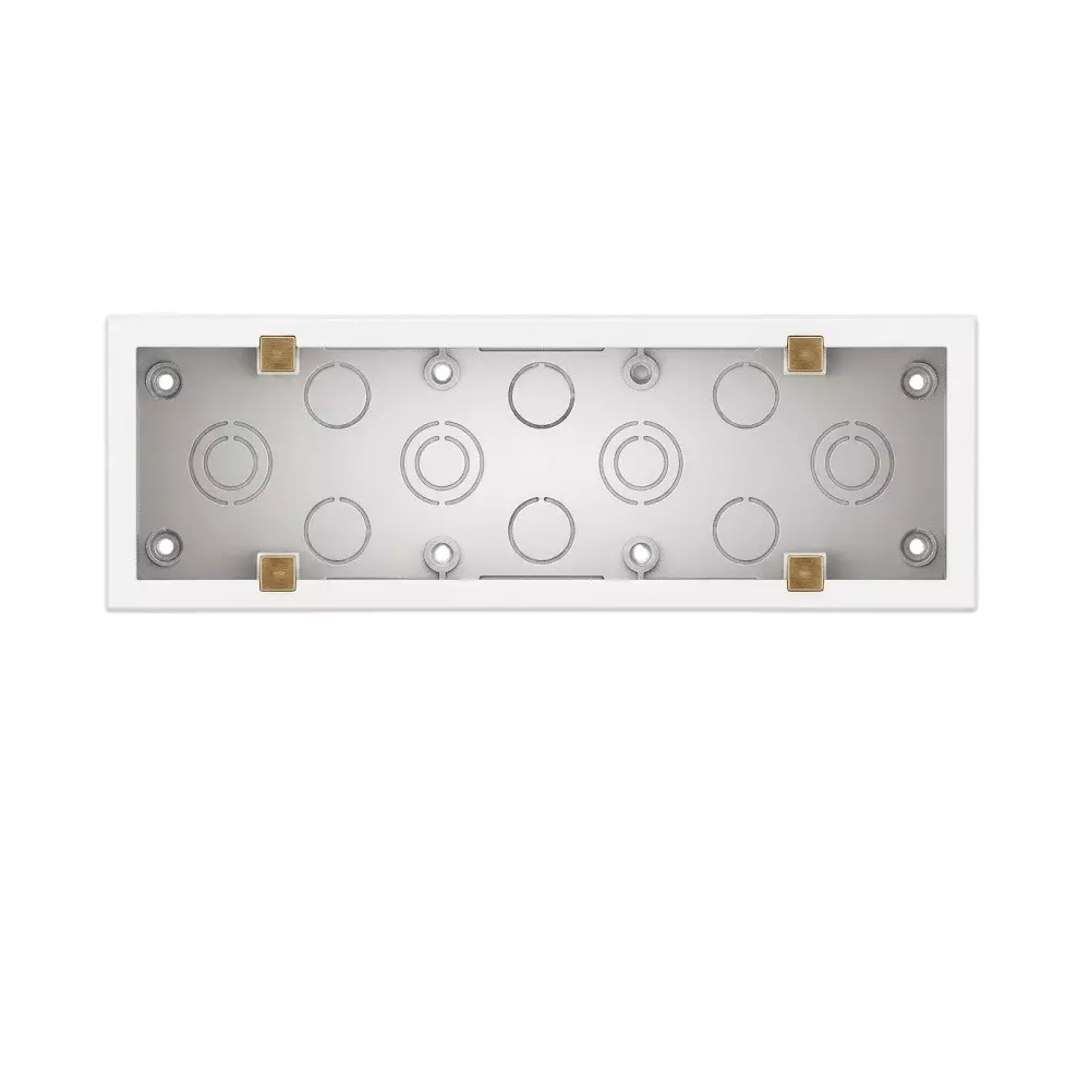 Goldmedal Curve Gang Box G-Surface Mounting 8 Module (Horizontal & Vertical) Silver for Commecial and Industrial Use, 100807