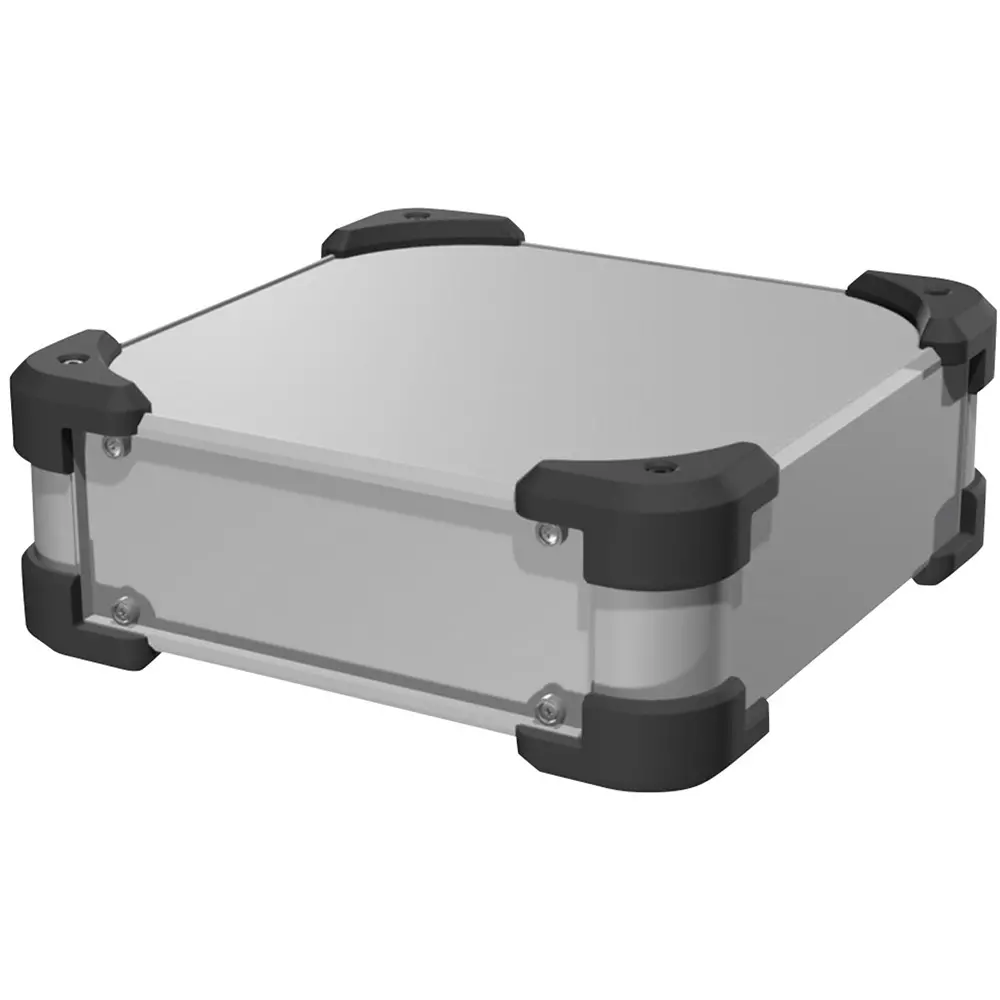 TAKACHI AUGE Series EMC Shield Case with Corner Guard 438x100x208 mm Silver / Black, AUGE88-43-20-SB