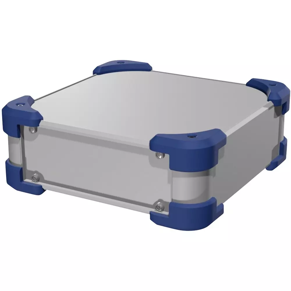 TAKACHI AUGE Series EMC Shield Case with Corner Guard 308x189x258 mm Silver / Navy, AUGE177-30-25-SN