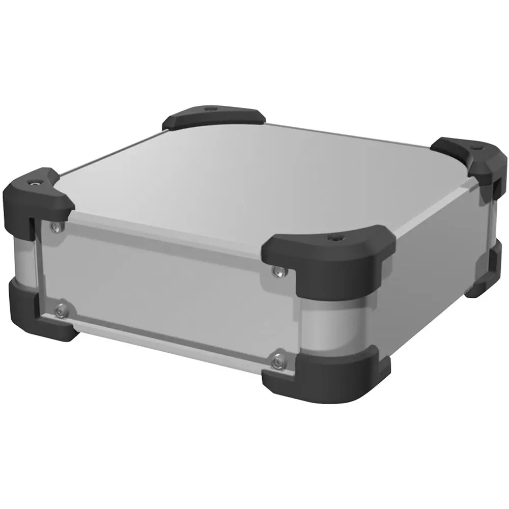 TAKACHI AUGE Series EMC Shield Case with Corner Guard 208x144.5x208 mm Silver / Black, AUGE133-20-20-SB