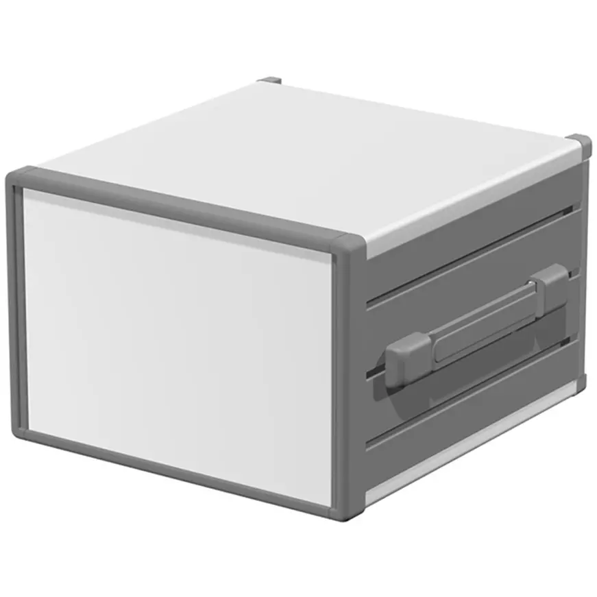 TAKACHI MOY Series Aluminum Case with Band Handle 260x177x280 mm Dimension Silver/Light Gray/Gray, MOY177-26-28GS
