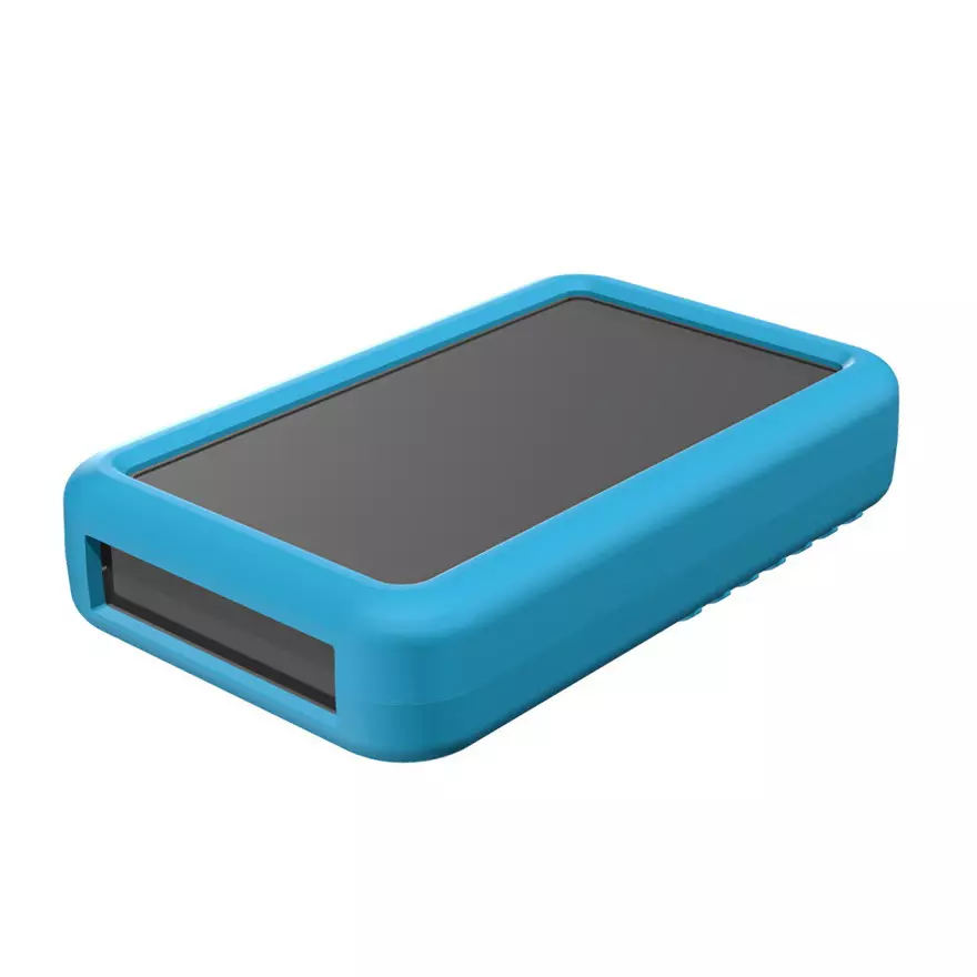 TAKACHI LCS Series Plastic Handheld Enclosure with Silicone Cover 120x74x24 mm Dark Gray / Blue, LCS115-F3-DB