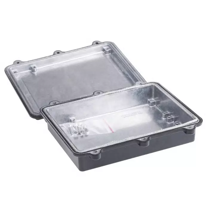 RS PRO Black Die Cast Aluminium Enclosure, IP67, Black Lid, 200 x 150 x 50 mm Model No 7004147