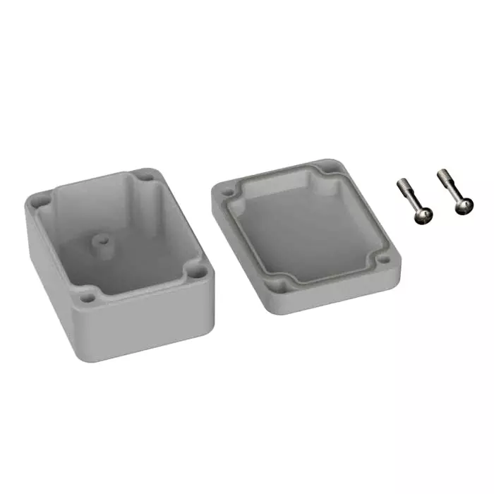RS PRO Grey Polycarbonate General Purpose Enclosure, IP66, IK07, Grey Lid, 50 x 65 x 35 mm Model No 2010130