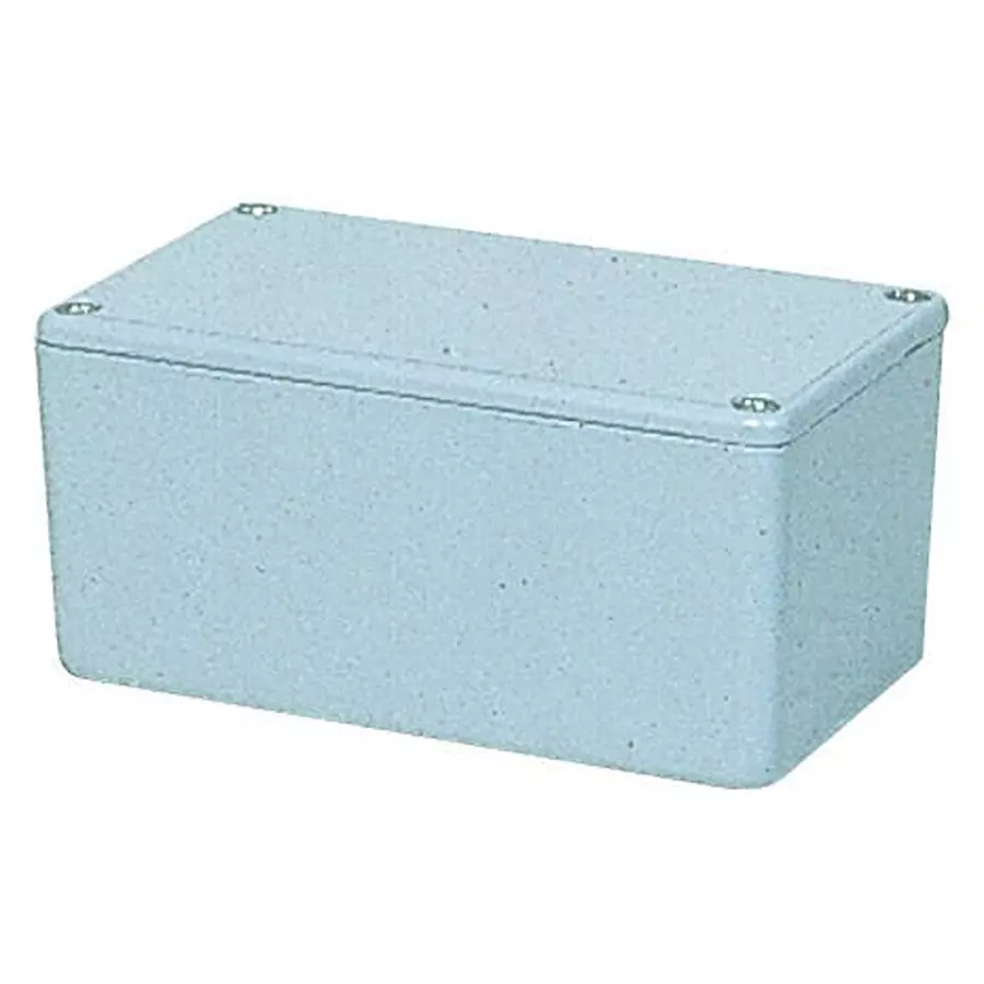 DELTRON ENCLOSURES Box, Diecast, Nylon Coated, Grey, 462-0040A