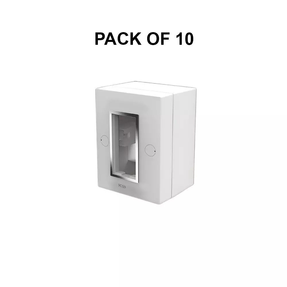 K9 Euro Vivo Chrome Gang Box 1 Module White, 9191 (Pack of 10)