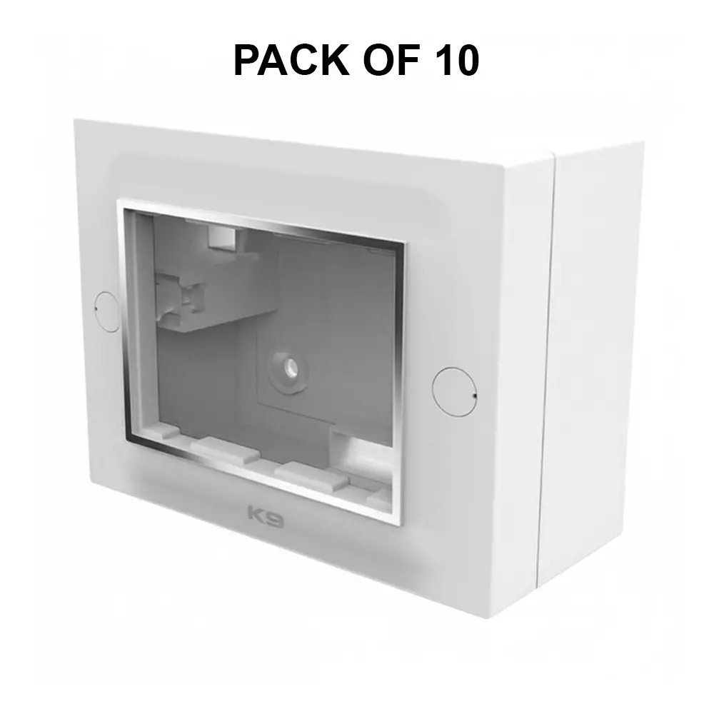 K9 Euro Vivo Chrome Gang Box 3 Module White, 9193 (Pack of 10)