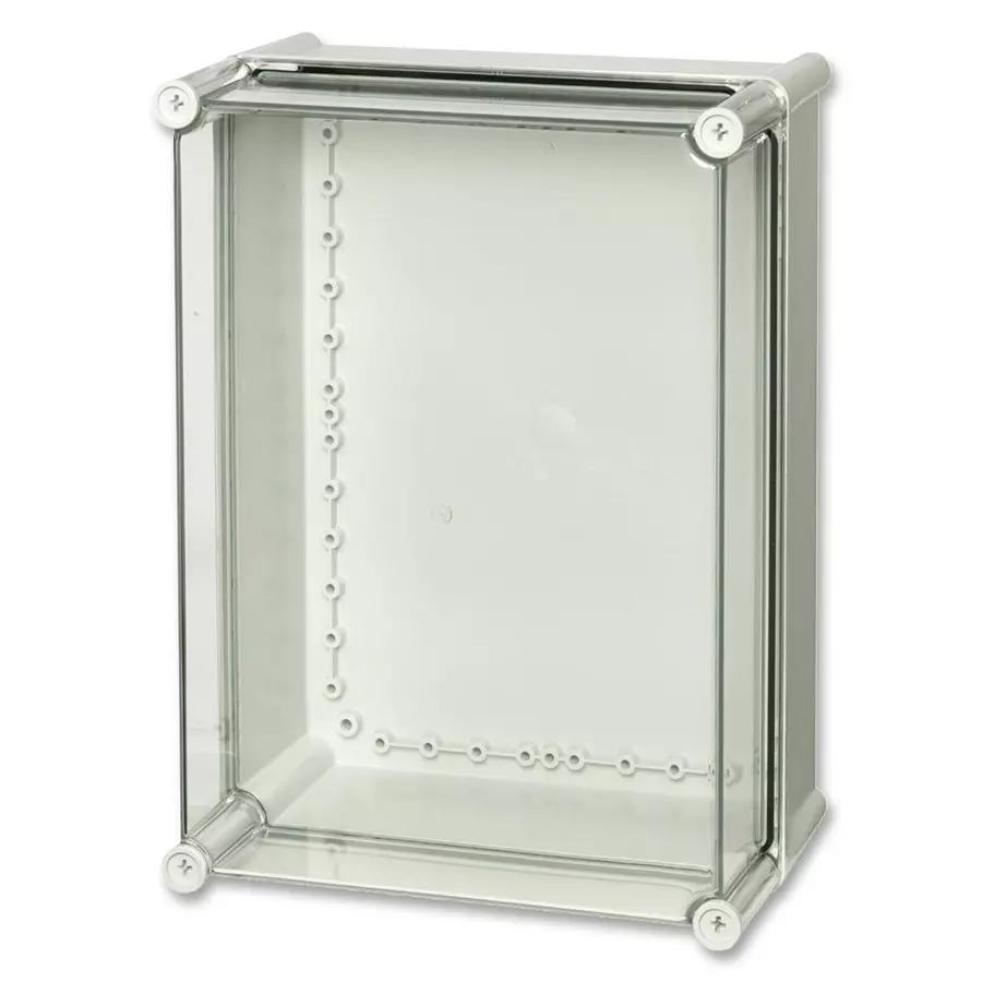 FIBOX Enclosure, Pc, Gry, Clr Lid, 380X280X180, PC 3828 18 T ENCLOSURE