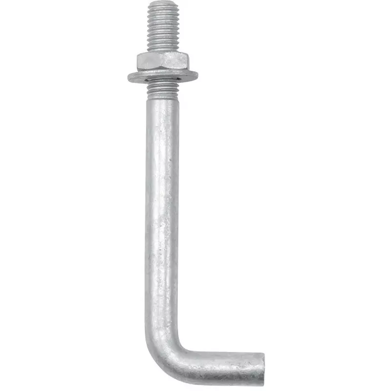 NITTO KOGYO L-Type Foundation Bolt Iron Hot Dip Galvanizing Surface Treatment, BP16-M14 (Set of 4 Pcs)