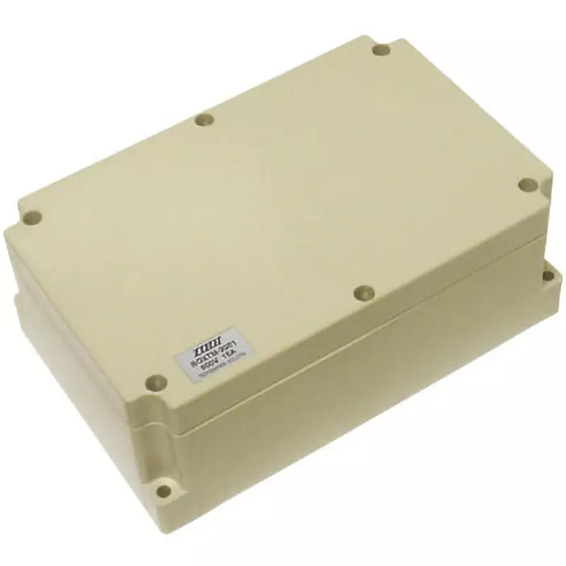Toyo Giken BOXTM Series PBT, NBR & Zinc Plated AC/DC600 V 15 A 185×120×69 mm, BOXTM-2001