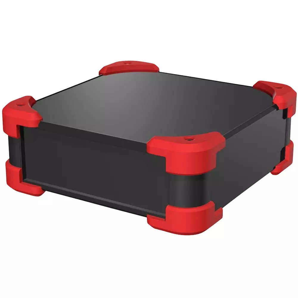 TAKACHI AUG Series Aluminum Case with Corner Guard 208x100x308 mm Black / Red, AUG88-20-30-BR