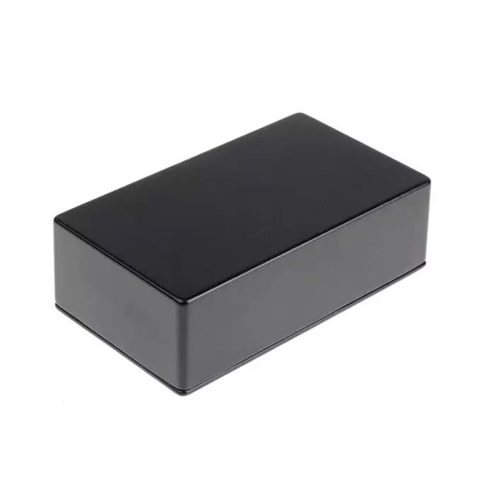 RS PRO Black Die Cast Aluminium Enclosure, IP54, Black Lid, 112 x 62 x 30.5 mm Model No 1585307