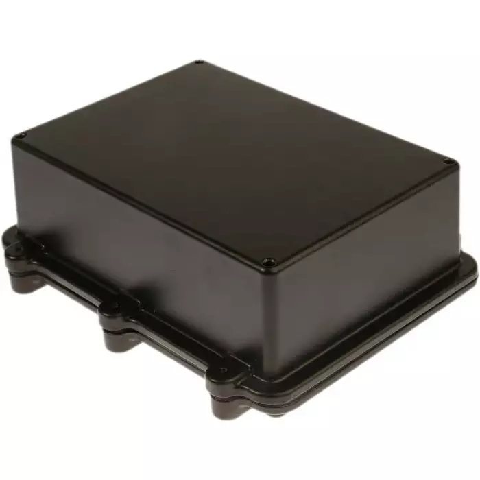 RS PRO Black Die Cast Aluminium Enclosure, IP67, Black Lid, 200 x 150 x 75 mm Model No 7004141