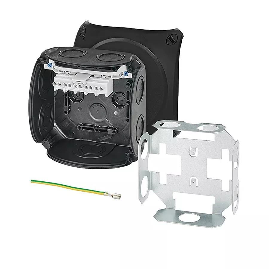 Hensel Cable Junction Box 130x130x77 mm Cable Size 1.5 - 4 sq.mm Black, DK0604V