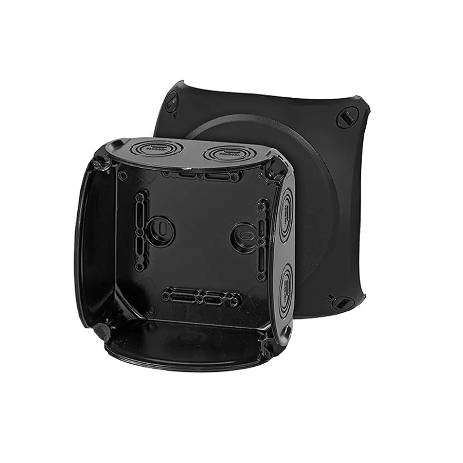 Hensel Cable Junction Box 130x130x77 mm Cable Size 2.5-6 sq.mm Black, KF0600B