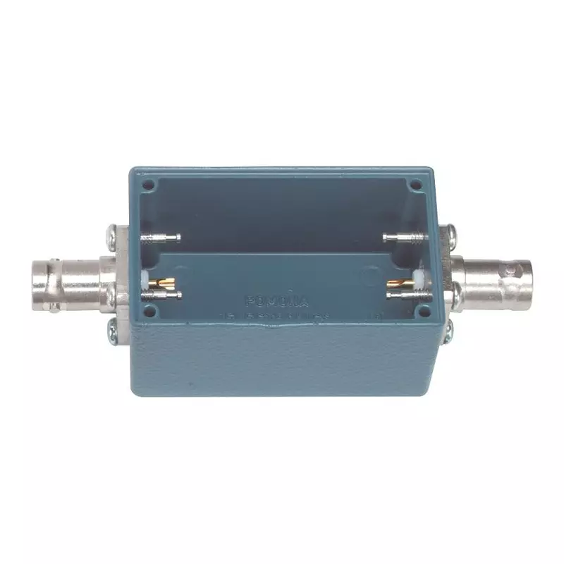 POMONA Shld Box W/ Ext Bnc Conn, Alum, Blue, 2390.