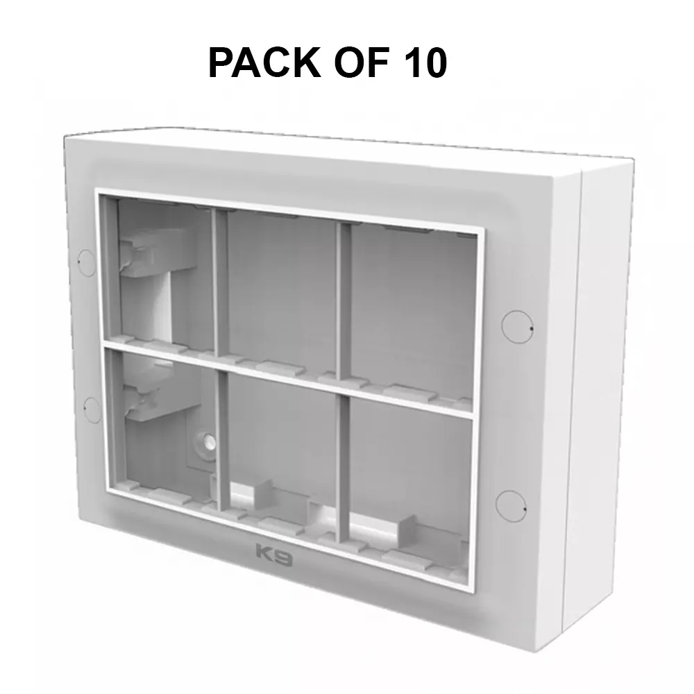 K9 Euro Vivo Chrome Gang Box 12 Module White, 9198 (Pack of 10)