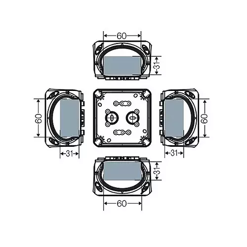 Hensel Cable Junction Box with Terminal 1.5 - 2.5 sq.mm Black IP68 Protection 93x93x62 mm, WP0202B (Pack of 5 Pcs)
