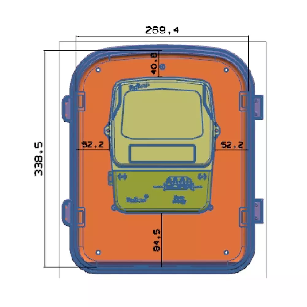 Techno Meters Polycarbonate Meter Box Three Phase 2-Way Connection with Locking Provision, TMCB 065 (TP BOX)