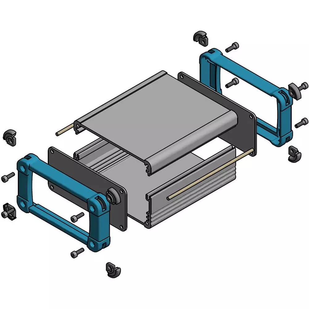 TAKACHI EXPE Series EMC Shielding Enclosure with Corner Guard SY Type 87x69x34 mm Outer Dimension, EXPE7-3-9SY