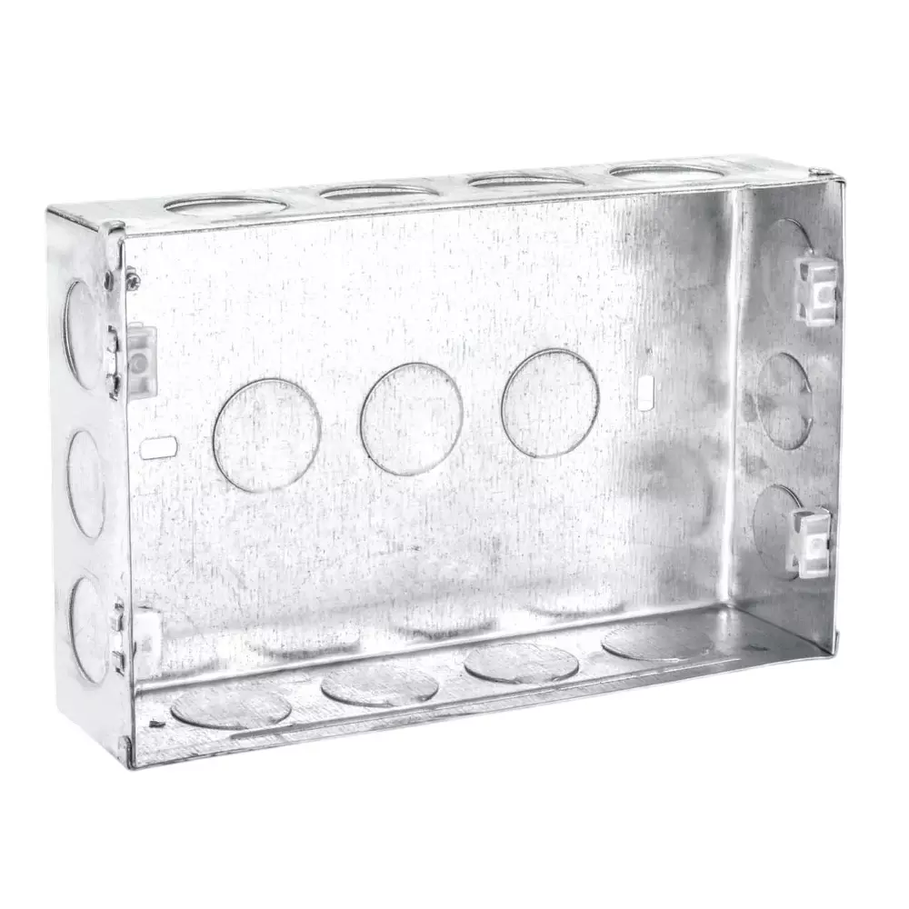 Goldmedal Eco Flush Mount Gang Box 16 M Galvanized 230x144x60 mm Chrome, 311608