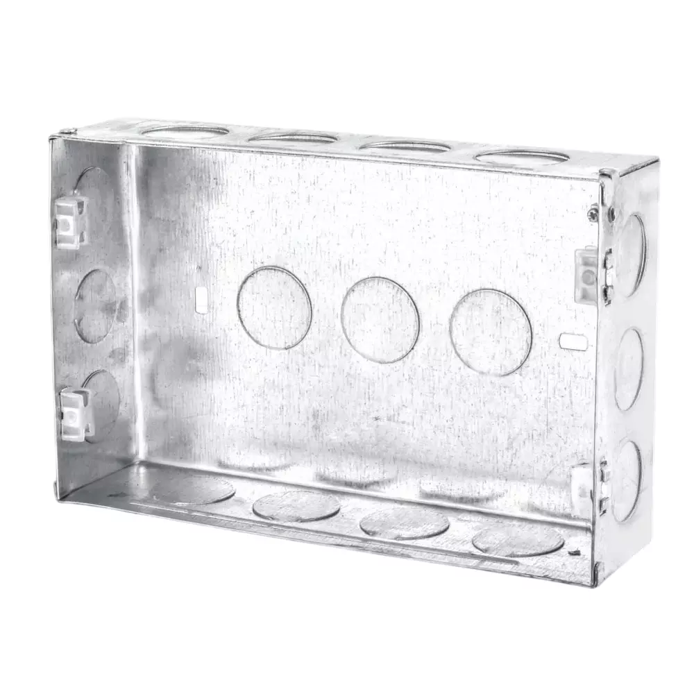 Goldmedal Eco Flush Mount Gang Box 16 M Galvanized 230x144x60 mm Chrome, 311608