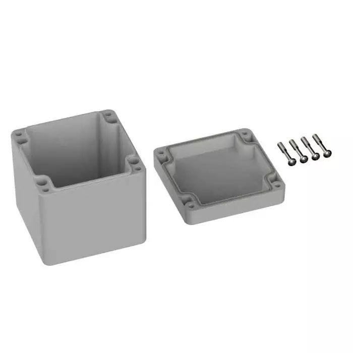 RS PRO Grey Polycarbonate General Purpose Enclosure, IP66, IK07, Grey Lid, 80 x 82 x 85 mm Model No 2010147