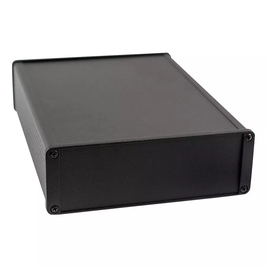 HAMMOND Metal Enclosures ENCLOSURE, PCB BOX, ALUM, BLACK, 1457T2201EBK.