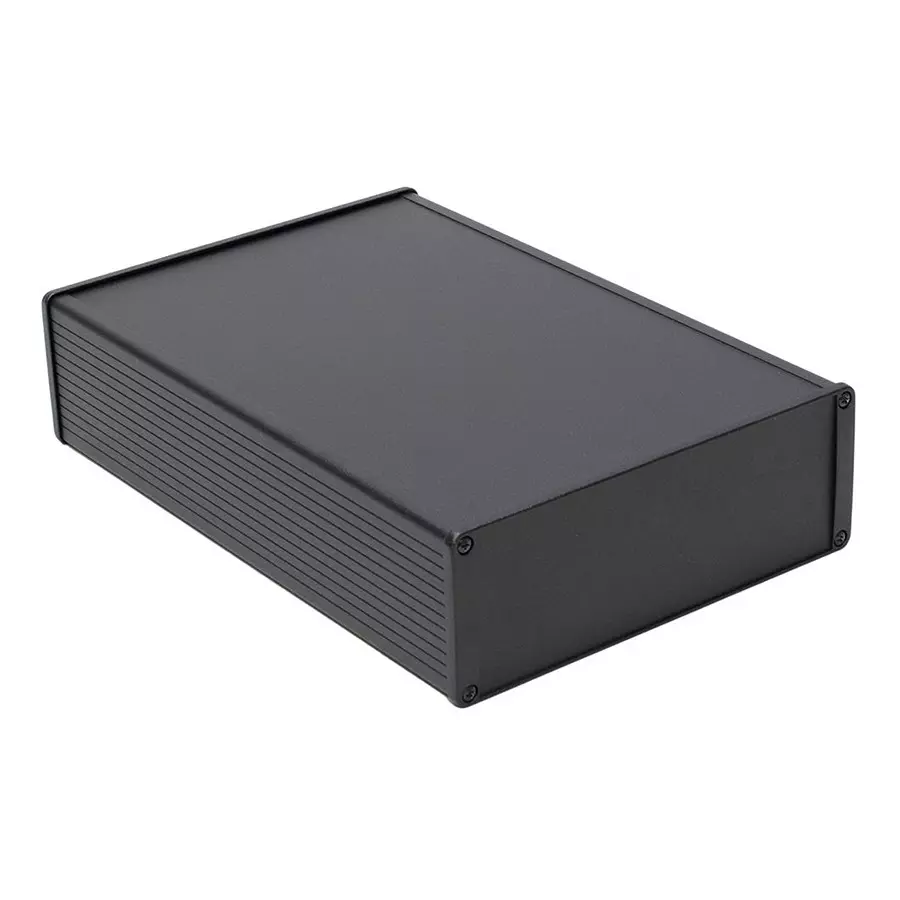 HAMMOND Metal Enclosures ENCLOSURE, MULTIPURPOSE, ALUMINIUM, BLK, 1457U2801BK.