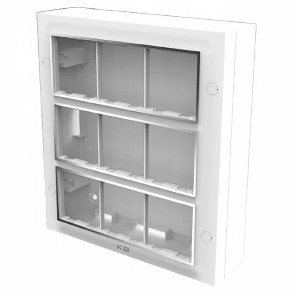 K9 Euro Vivo Chrome Gang Box 18 Module White, 9199 (Pack of 10)