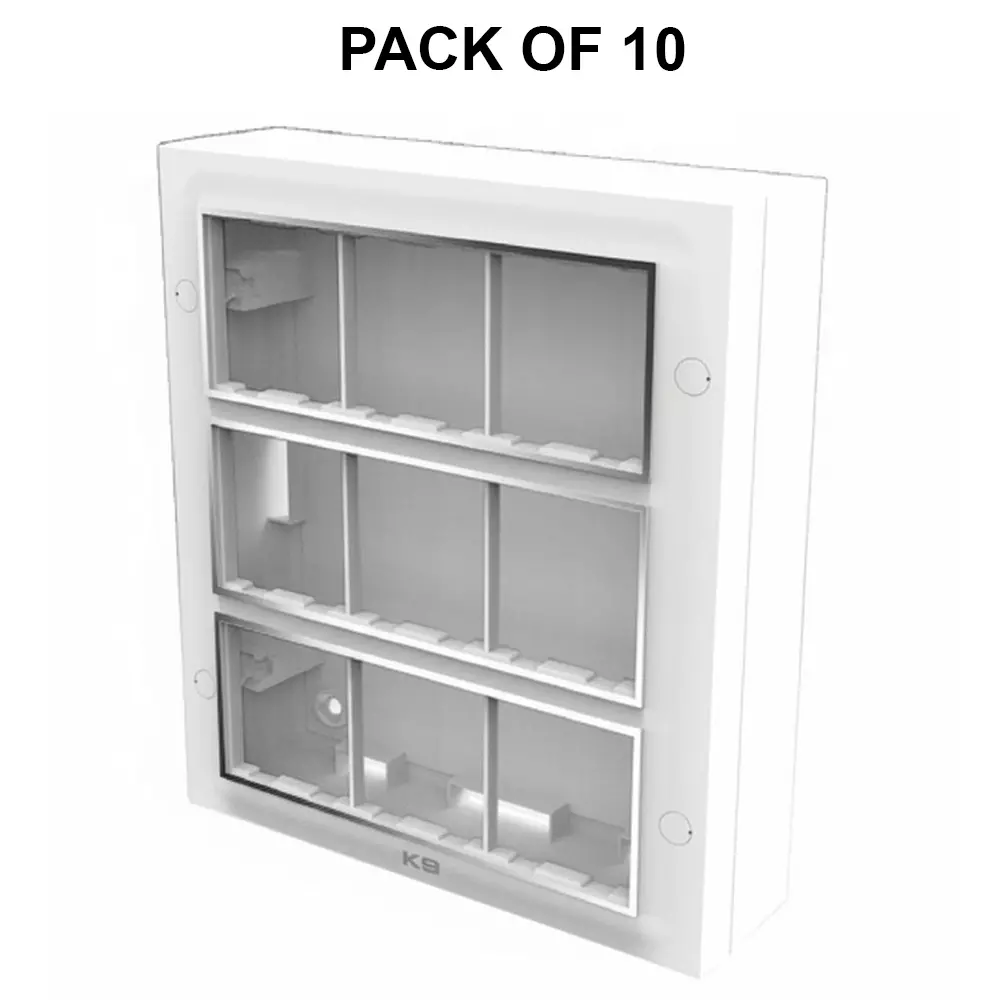 K9 Euro Vivo Chrome Gang Box 18 Module White, 9199 (Pack of 10)