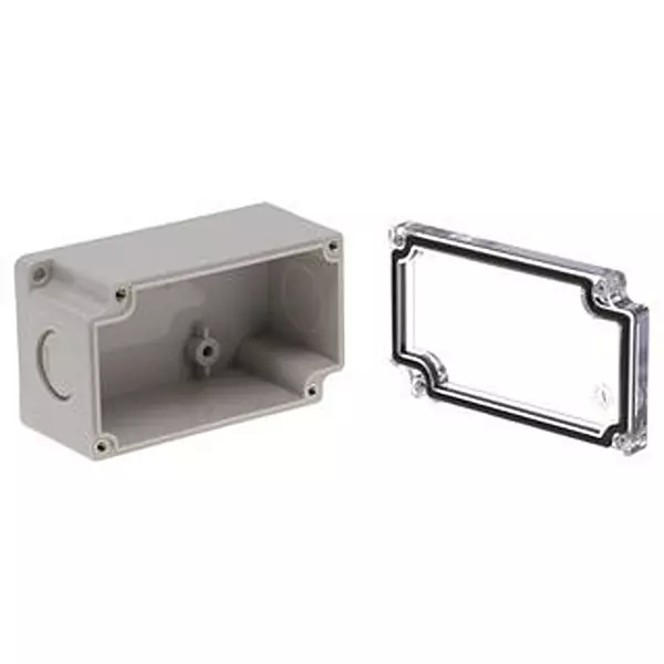 BUD INDUSTRIES Enclosure, Abs/Pc, Gray/Clear, PNB-30415-CKO