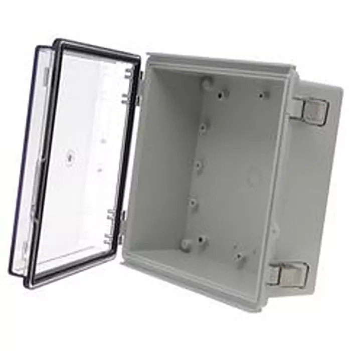 BUD INDUSTRIES Enclosure, Pc/Gfr, Gray/Clear, PTQ-11043-C