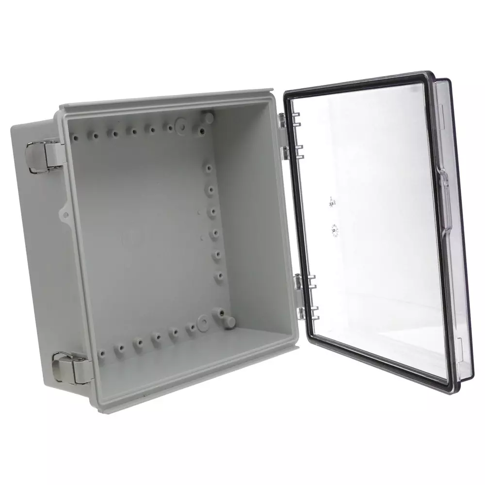 BUD INDUSTRIES Enclosure, Pc/Gfr, Gray/Clear, PTQ-11054-C