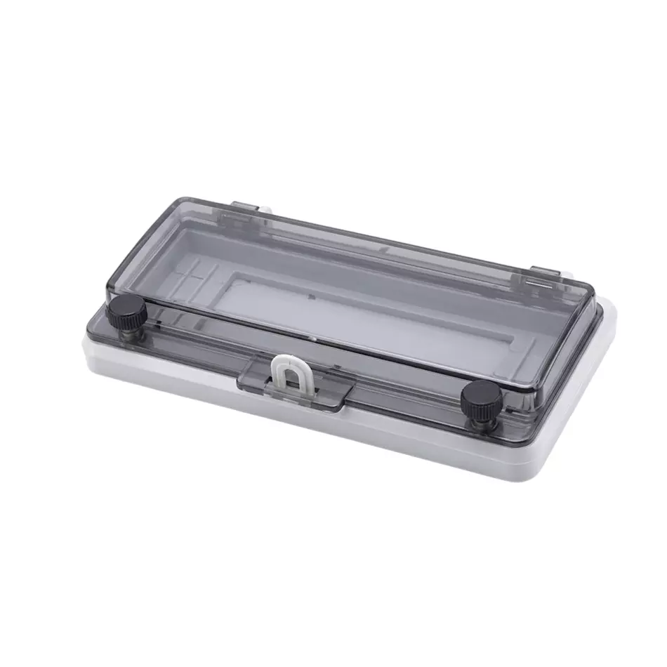 Elettro Junction Box Window 4 Way in Transparent Grey Plastic Body for Indoor and Outdoor Usage, ETJBW - 4