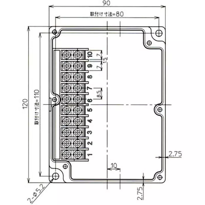 Toyo Giken BOXTM Series Reinforced PBT, NBR & (Zinc Plated AC/DC600 V 15 A 120×90×44.5 mm, BOXTM-1003