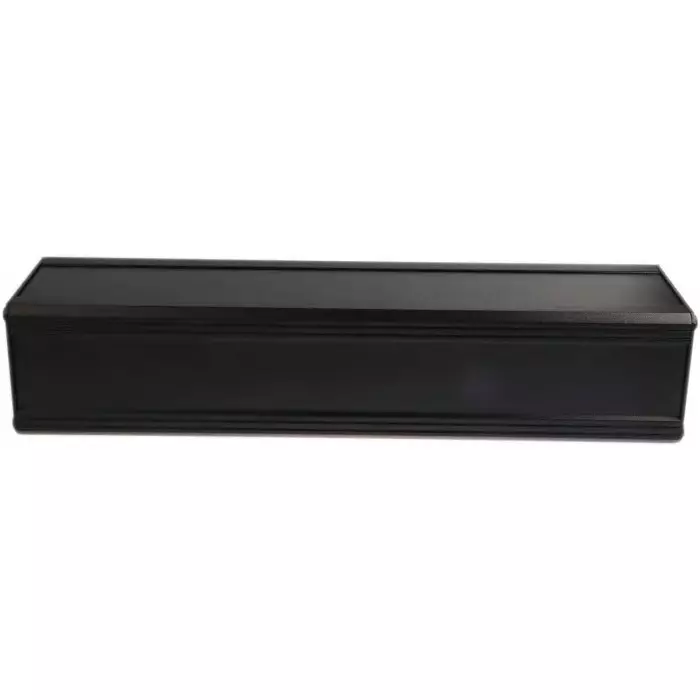 RS PRO Black Extruded Aluminium Heat Sink Case, IP40, Black Lid, 400 x 100 x 86 mm Model No 1881263