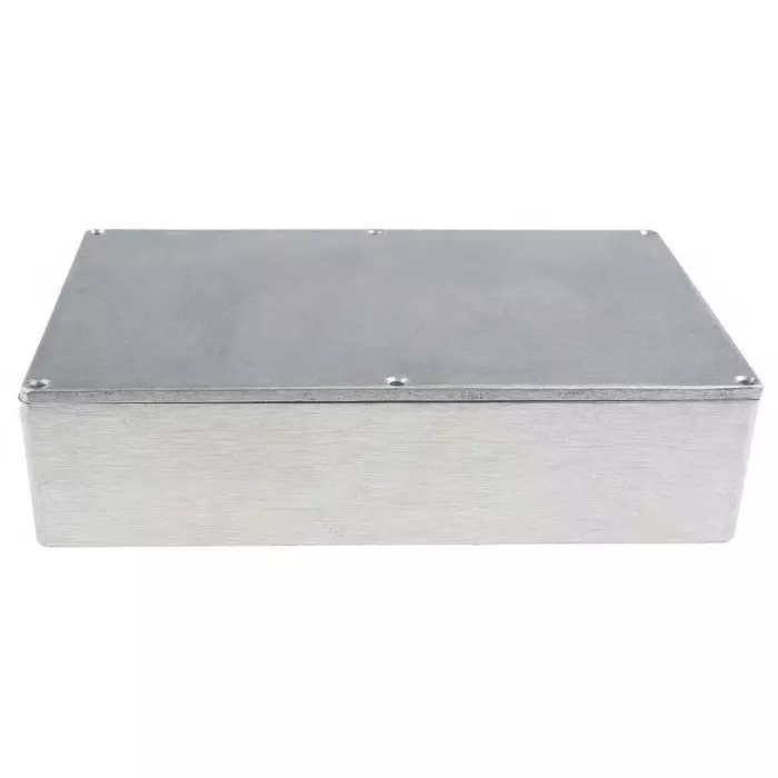 RS PRO Silver Die Cast Aluminium Enclosure, IP66, Silver Lid, 222.1 x 145.9 x 55.9mm Model No 5174459